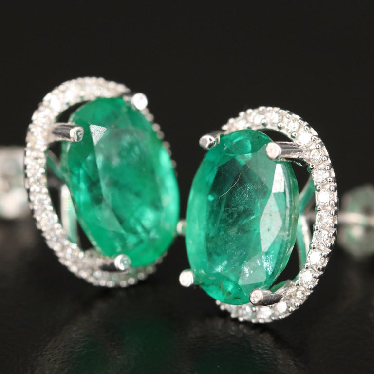 A modern pair of Emerald earrings