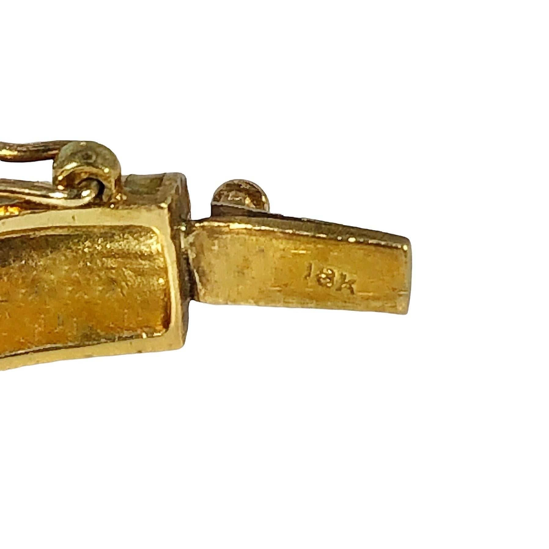 18K Gold, Enamel and Diamond Tiger Bangle Bracelet For Sale 3