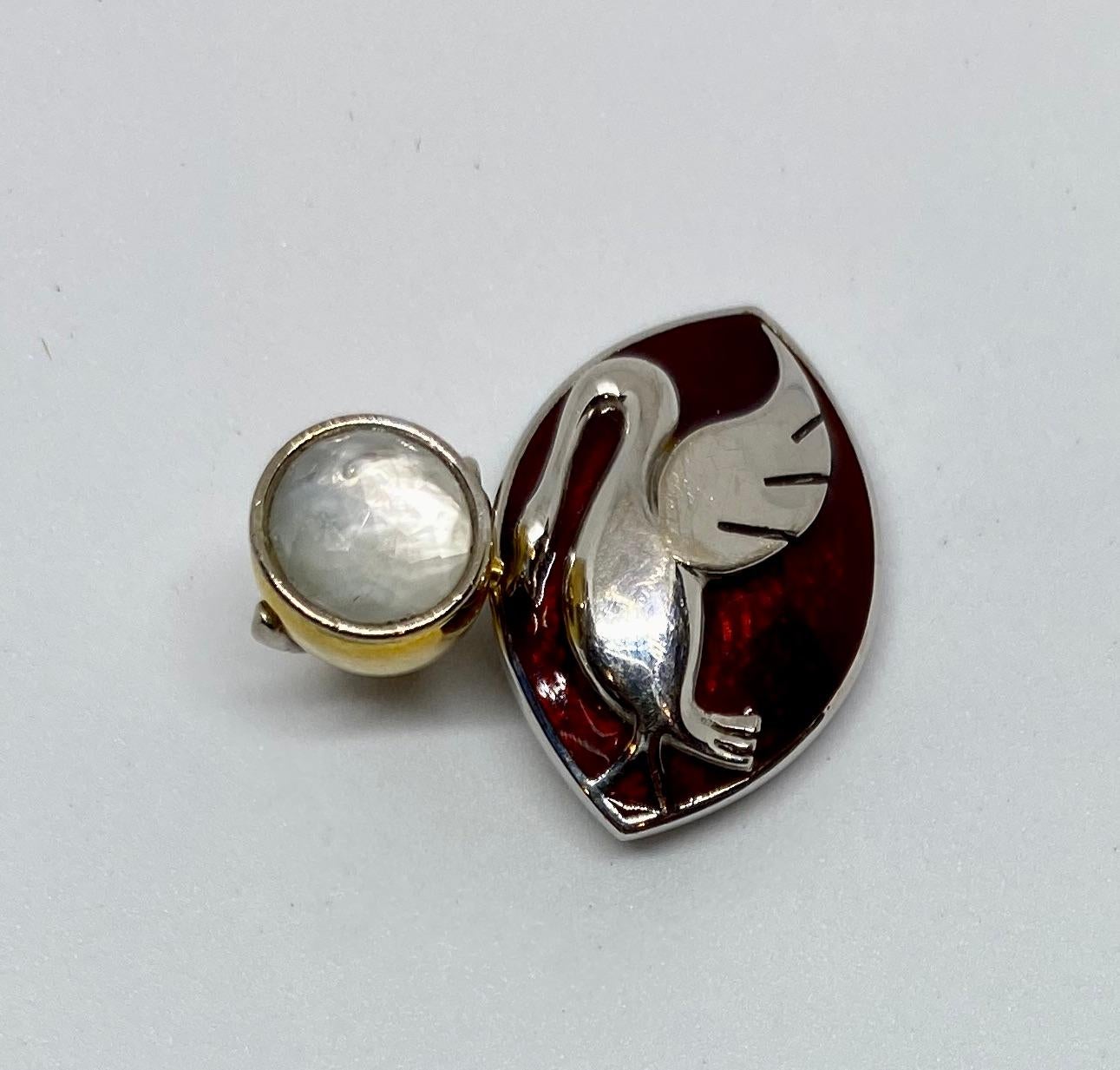 Art Deco 18 Karat Gold, Enamel and Moonstone Cufflinks Made for a Motor Car Enthusiast For Sale