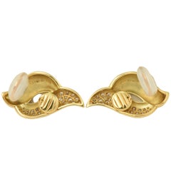 Fermagli per orecchie in oro 18k, smalto e diamanti di De Vroomen