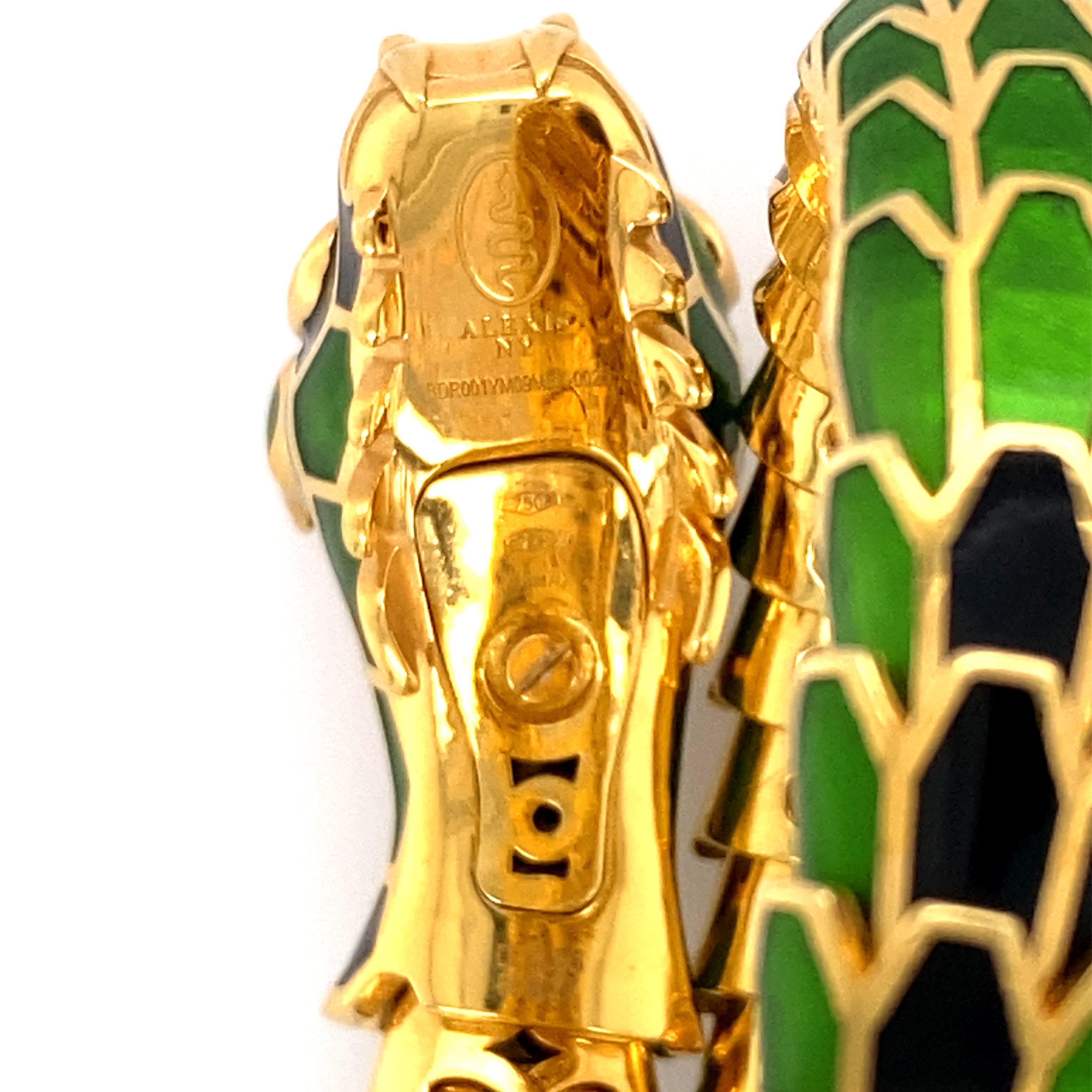 18k Gold Enamel Dragon Bracelet 1