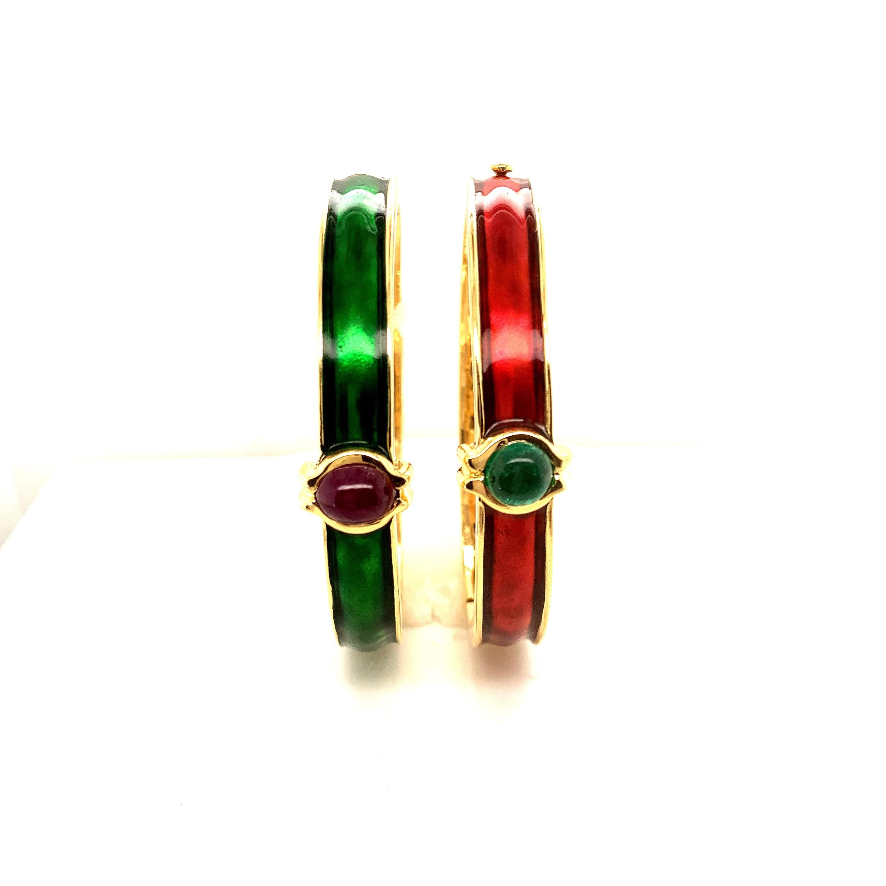 enamel emerald bracelets