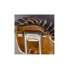 18 Karat Gold, Enamel and Gem-Set Tiger Brooch