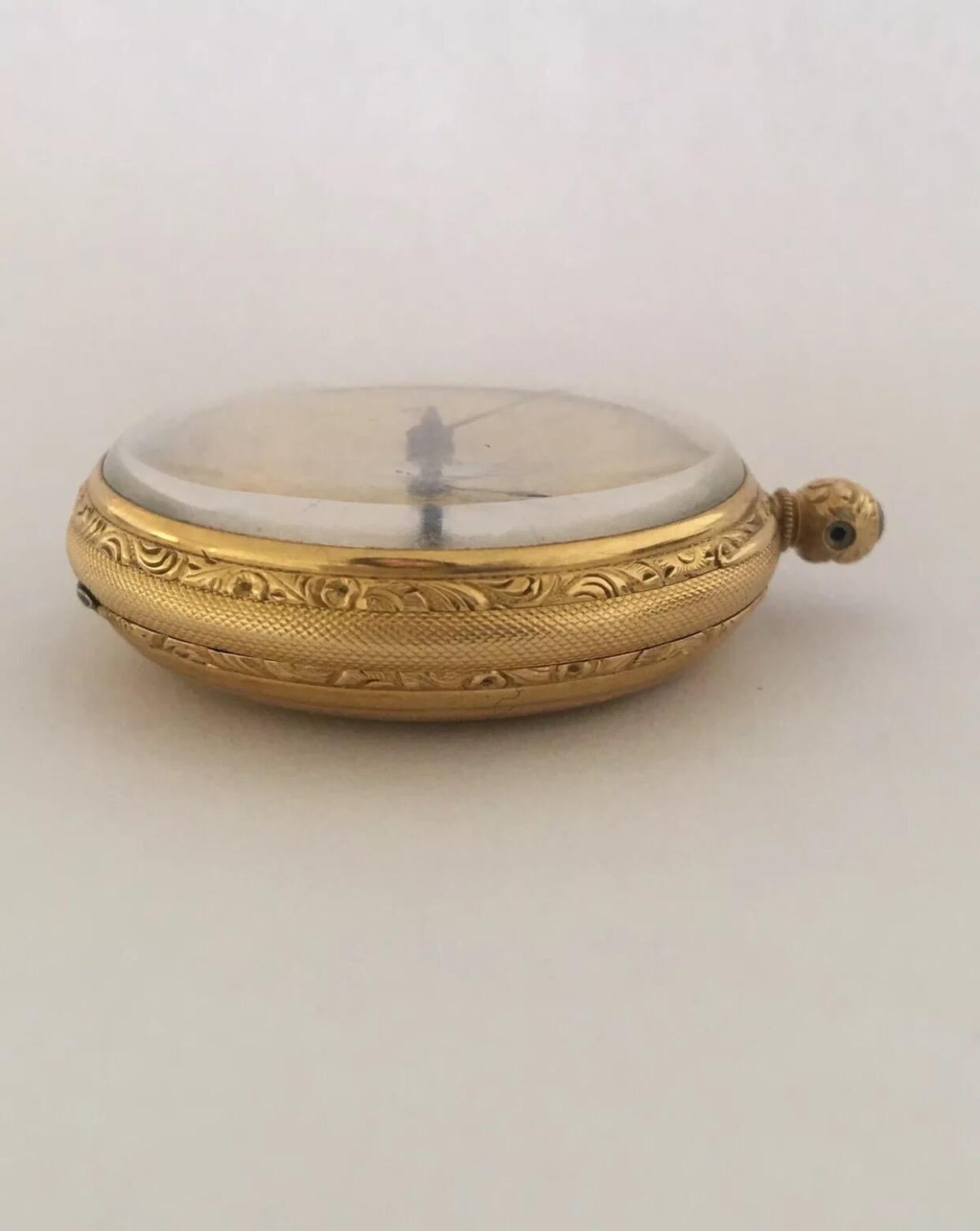 18 Karat Gold English Fusee Pocket Watch Signed Headworth, London 5