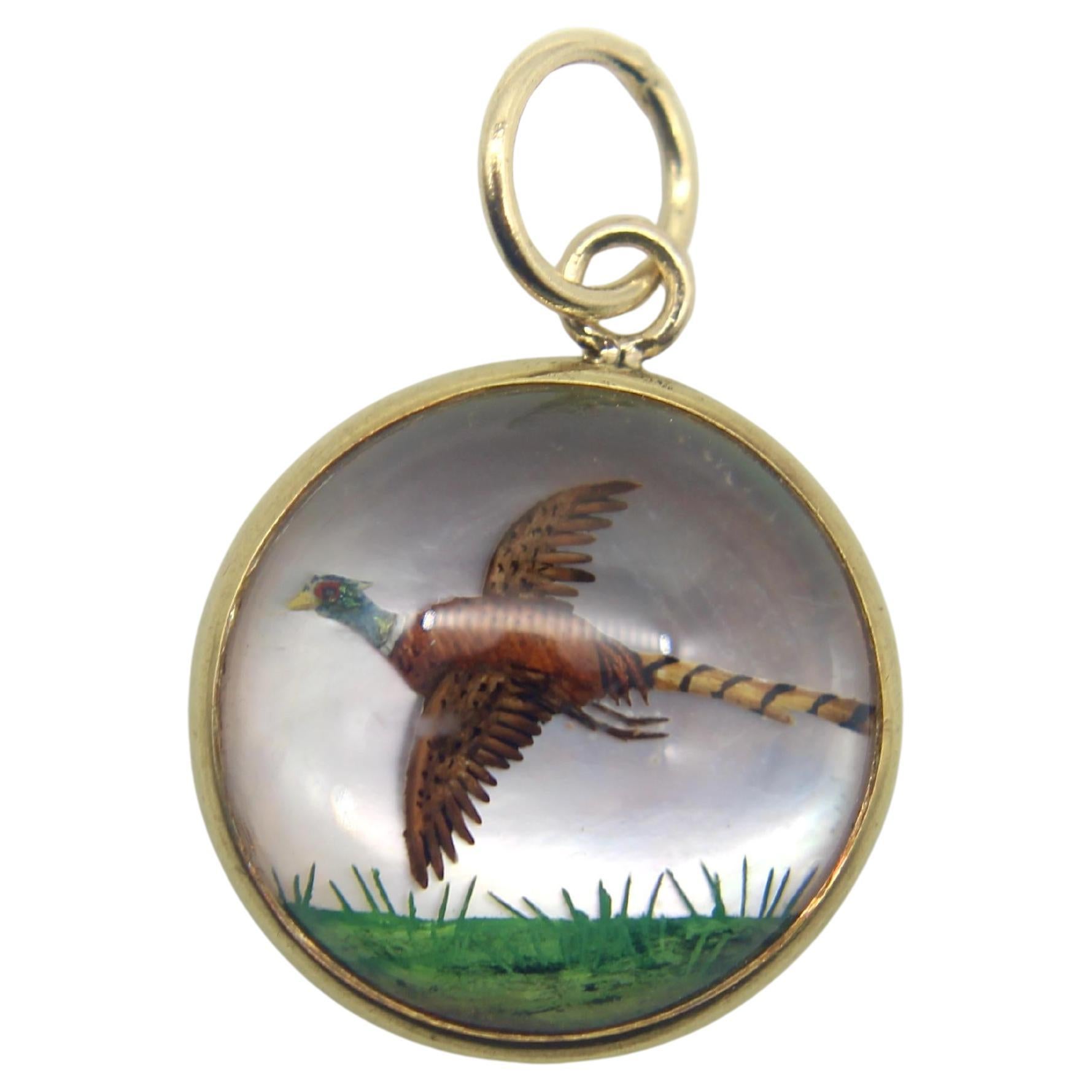 18K Gold Essex Crystal Pheasant Charm