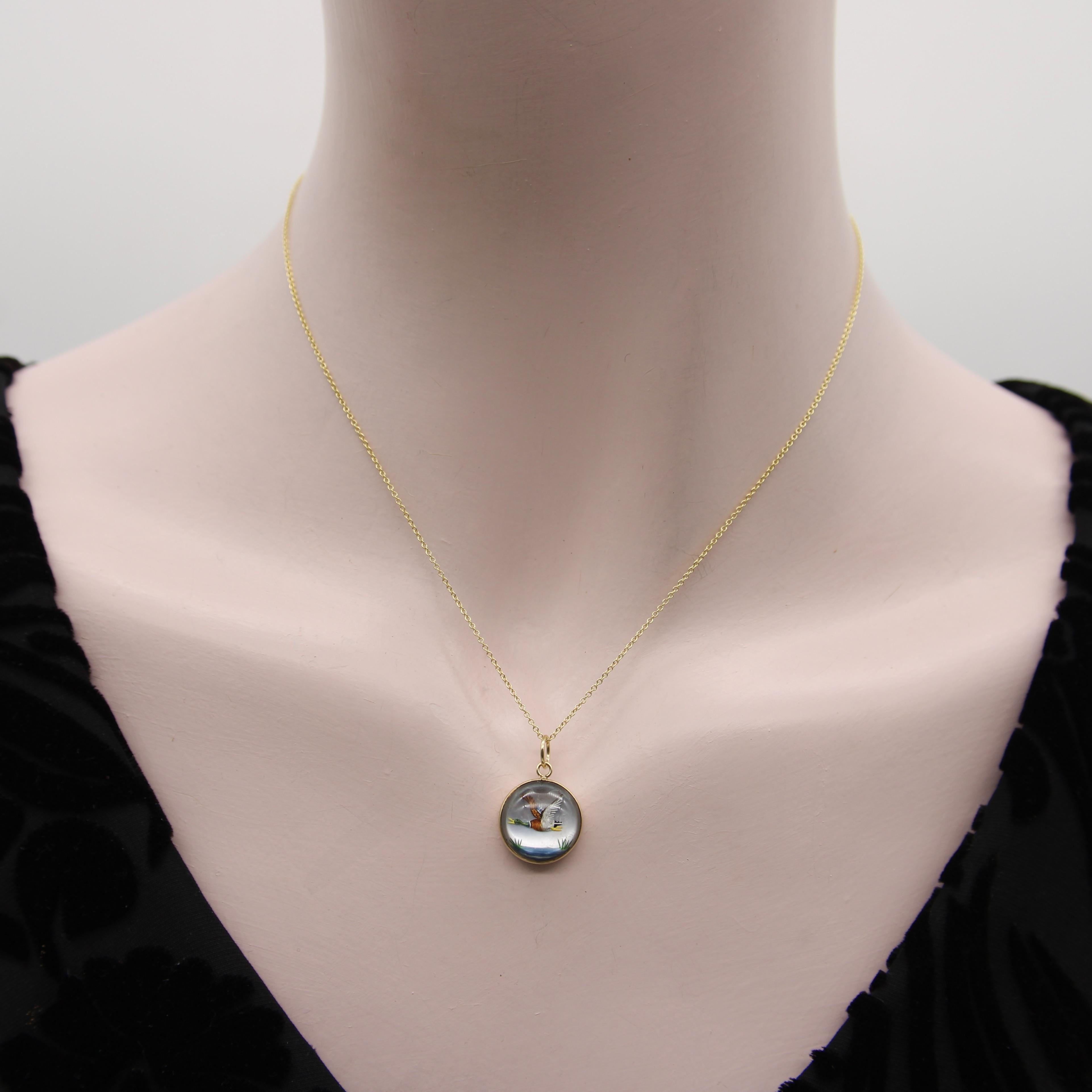 18K Gold Essex Crystal West-Flying Mallard Ente Charme im Angebot 3