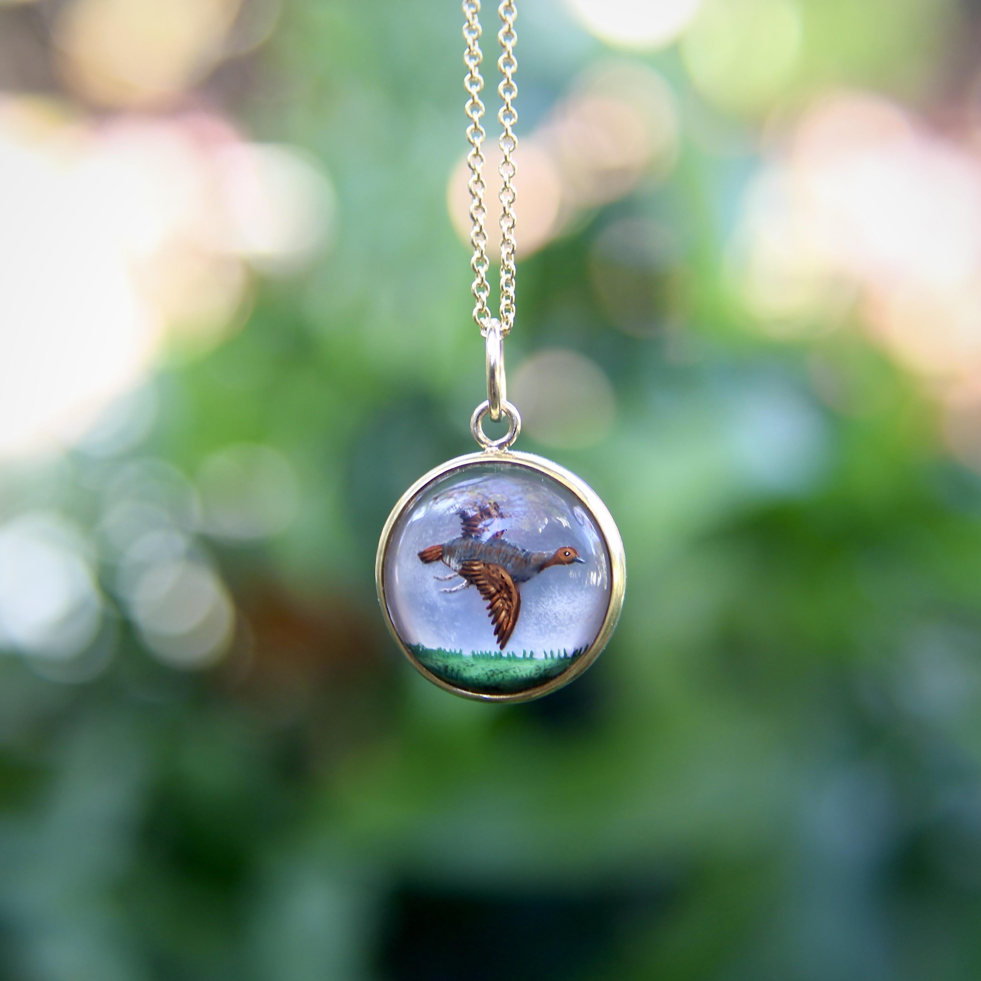 18K Gold Essex Kristall Wild Turkey Charme im Angebot 2