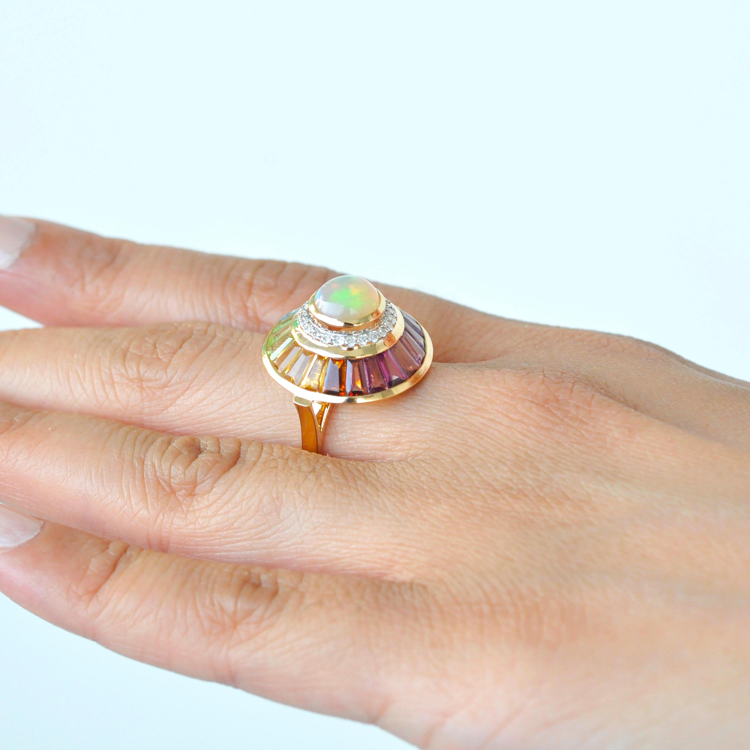 baguette opal ring