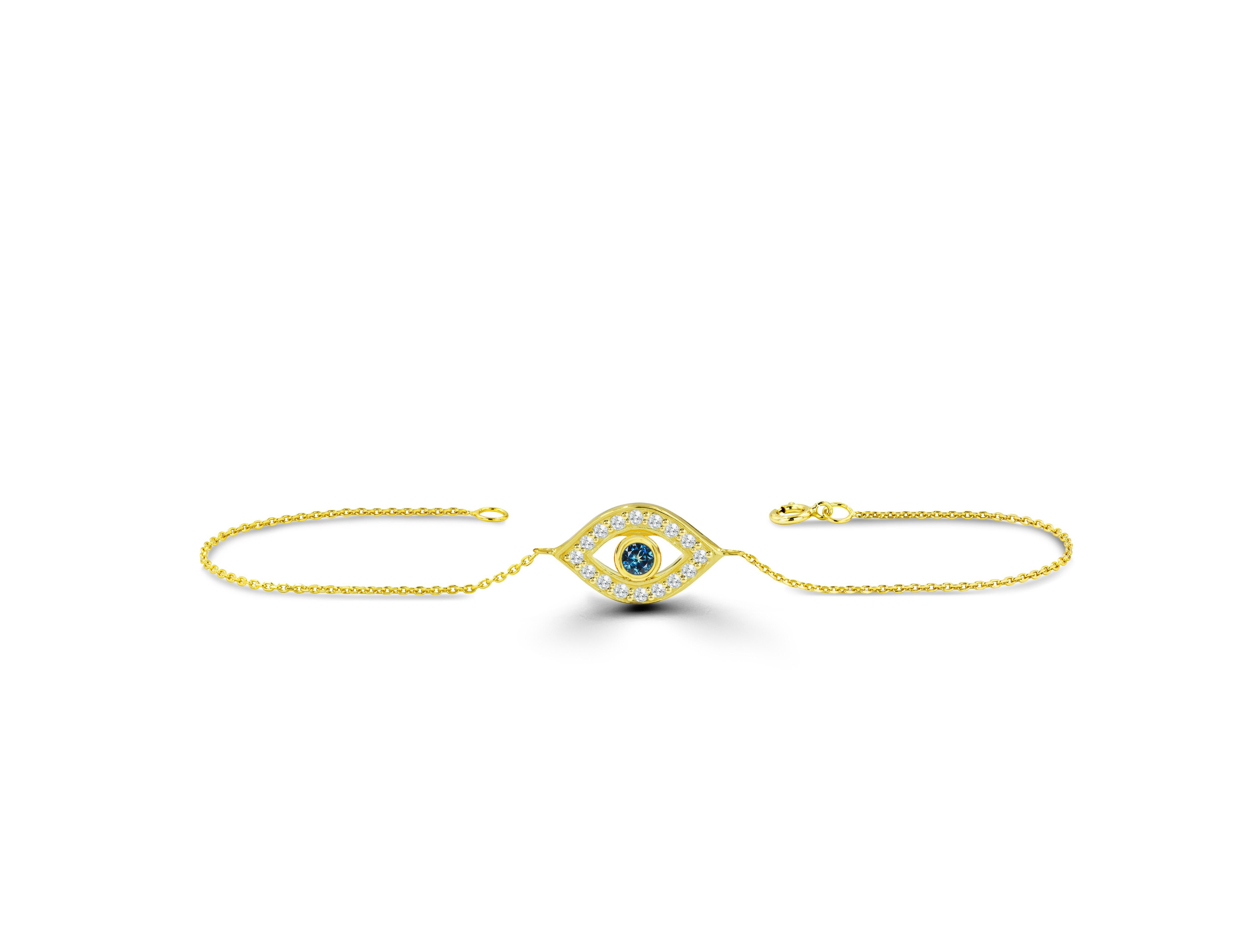 Pulsera de oro de 18 quilates con forma de mal de ojo Moderno en venta