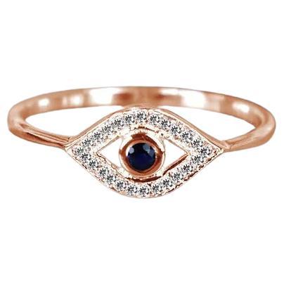 18k Gold Evil Eye Gemstone Ring Birthstone Ring