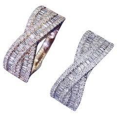 18k Gold Exclusive Designer X Ring with White Diamonds