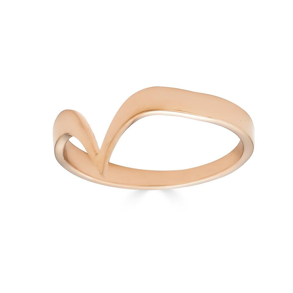 This limited edition, 18K Gold Fabri Stackable Ring is the simplest in the John Brevard collection. This elegant stackable gold ring is a fusion of delicate beauty and inner strength. The design is inspired by the heart shape and is available in