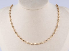 18K Gold Faceted Bead Necklace Chain 6.93g 17.5" R4578
