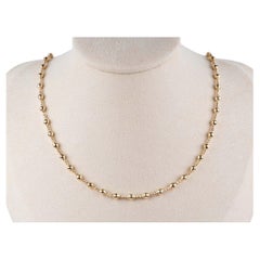 18K Gold Faceted Bead Necklace Chain 6.93g 17.5" R4578