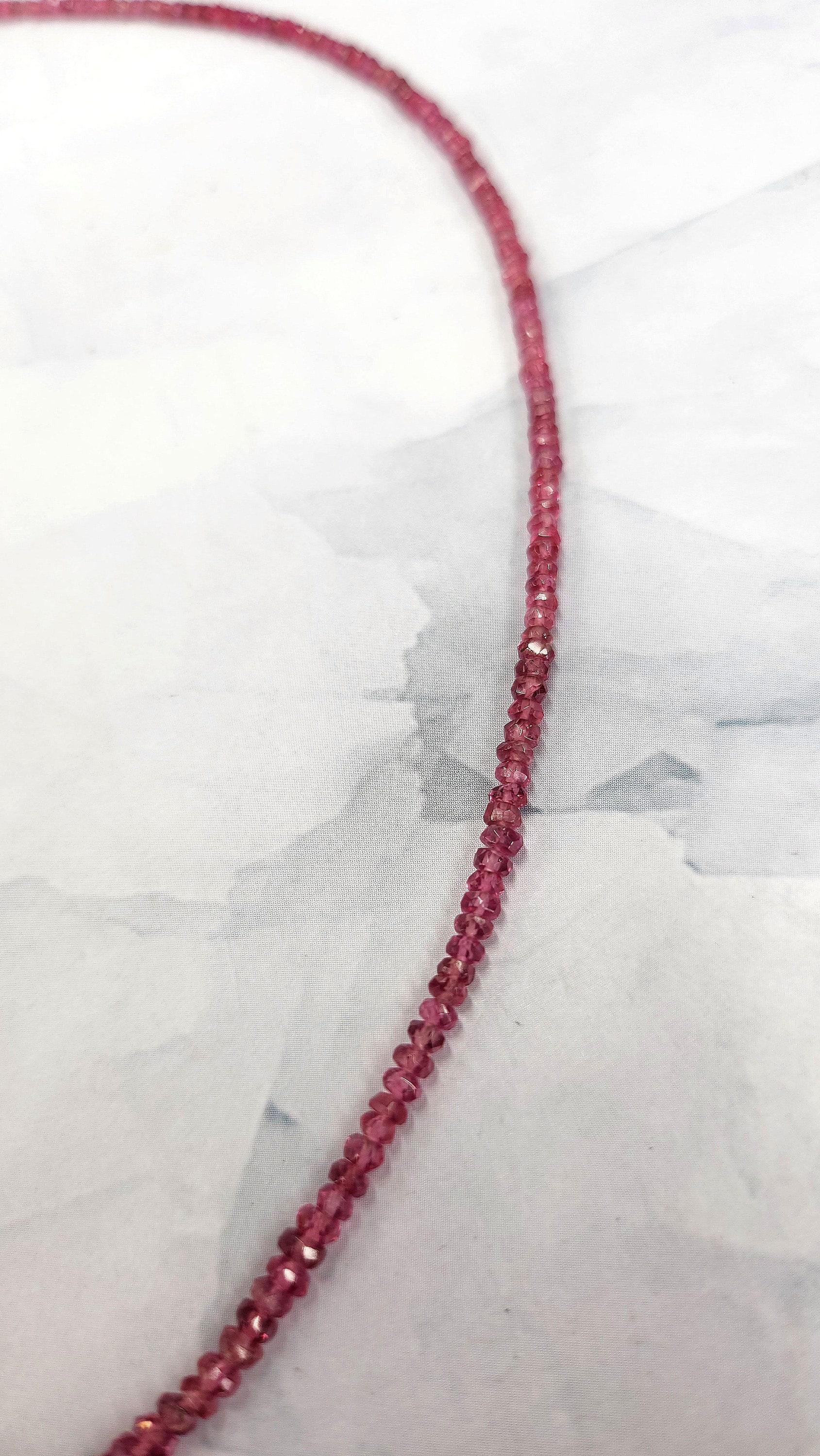 Modern 18K Gold Faceted Natural Red Ruby Bead Necklace For Sale