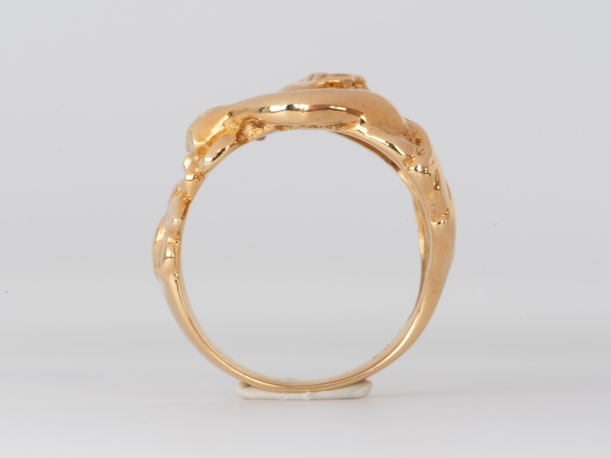 18K Gold Fee fließendes Haar Frau Ring V1103 im Angebot 1