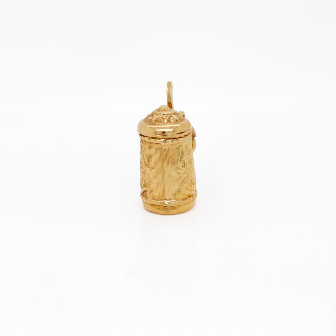 18k Gold Figural German Stein Charm for a Charm Bracelet For Sale 1
