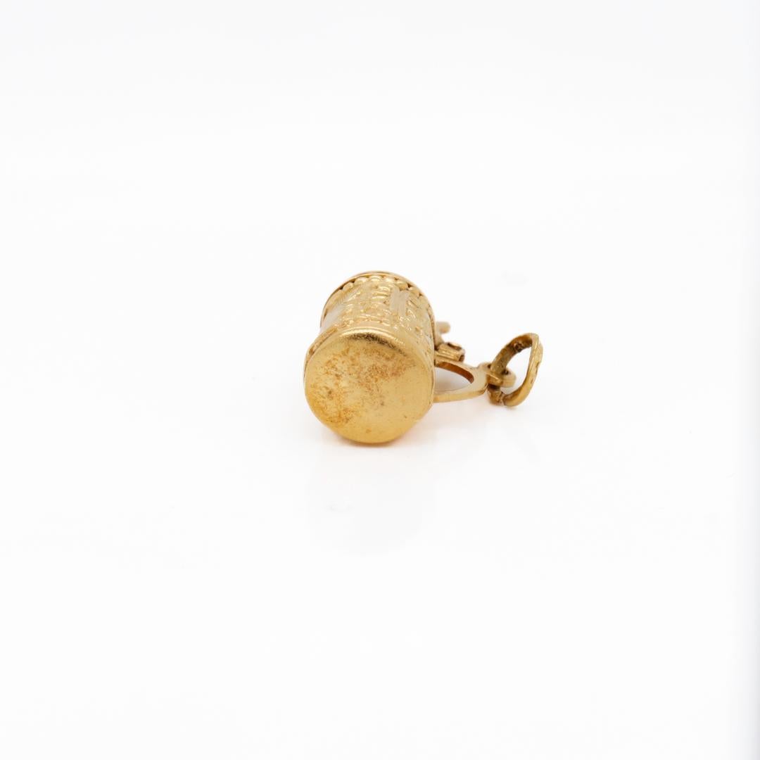 18k Gold Figural German Stein Charm for a Charm Bracelet For Sale 4