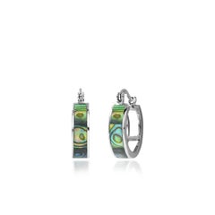 18k Gold filled Geometric Dangle earrings with MOP Abalone Pink Shell Black Onyx