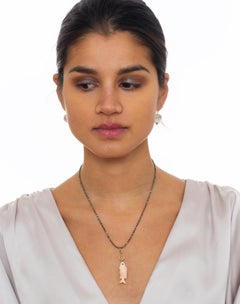 18k Gold Fish Pendant from Hand Carved Coral on Hook