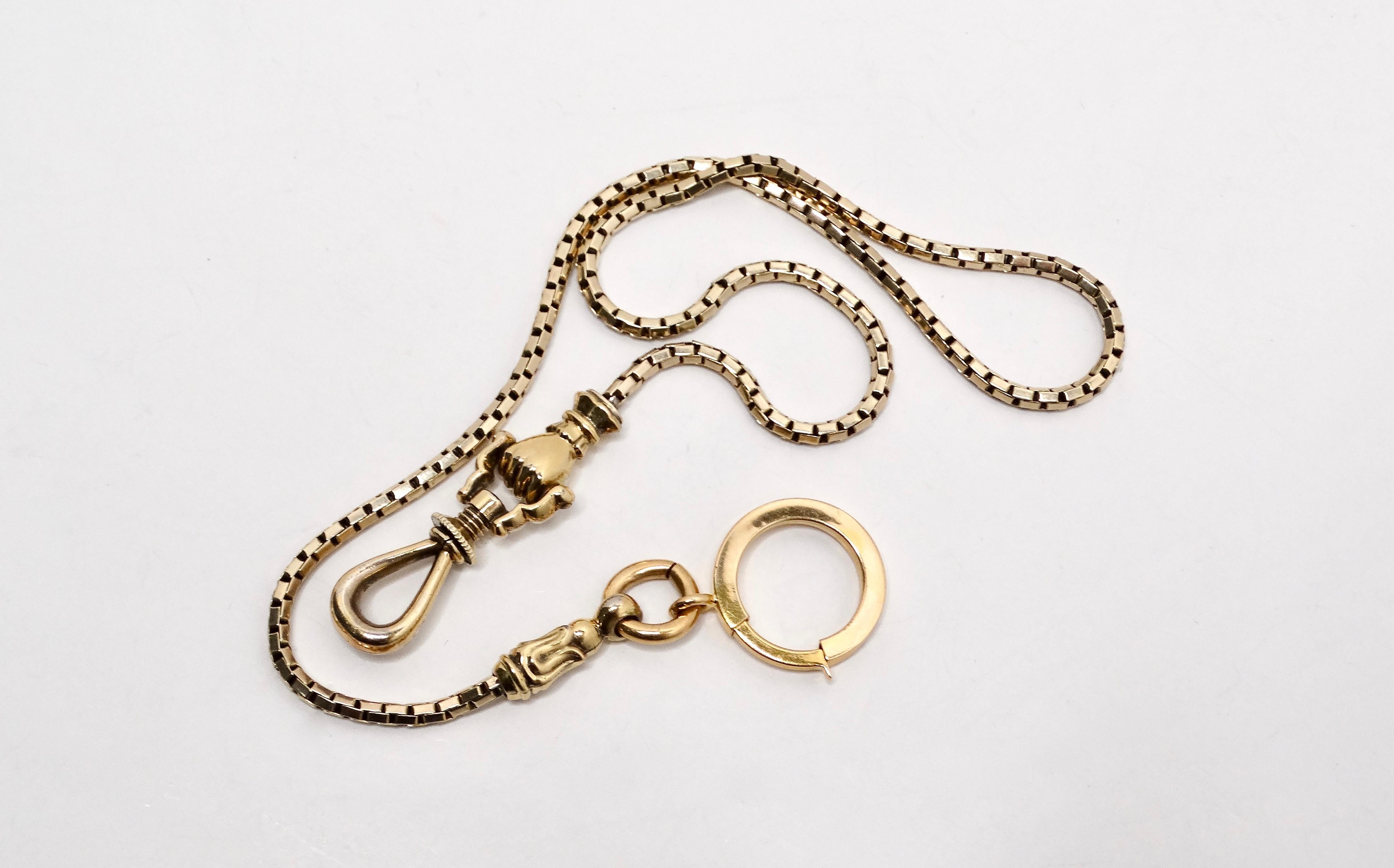 18k Gold Fist Pocket Watch Chain In Good Condition For Sale In Scottsdale, AZ