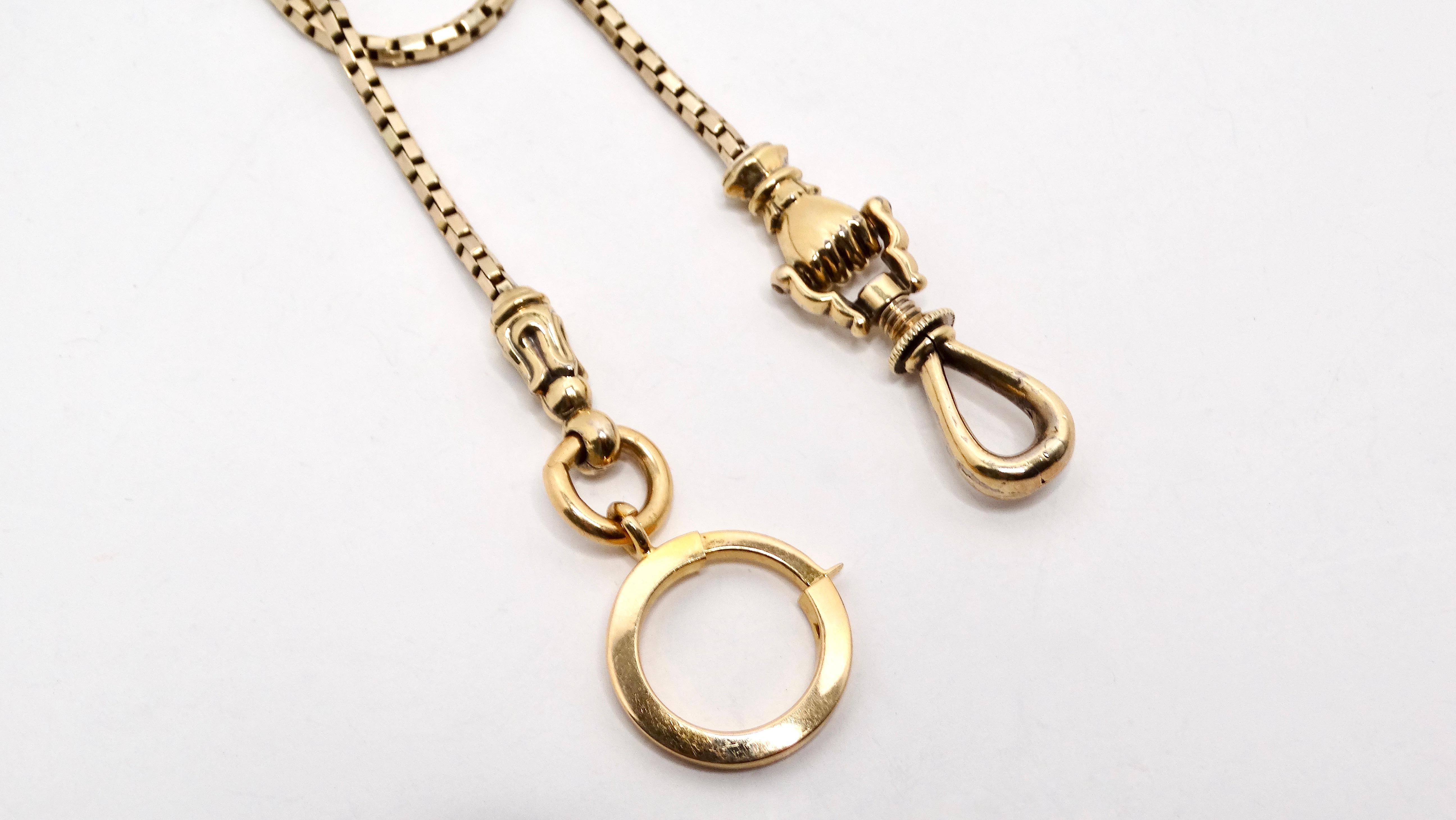 Women's or Men's 18k Gold Fist Pocket Watch Chain For Sale