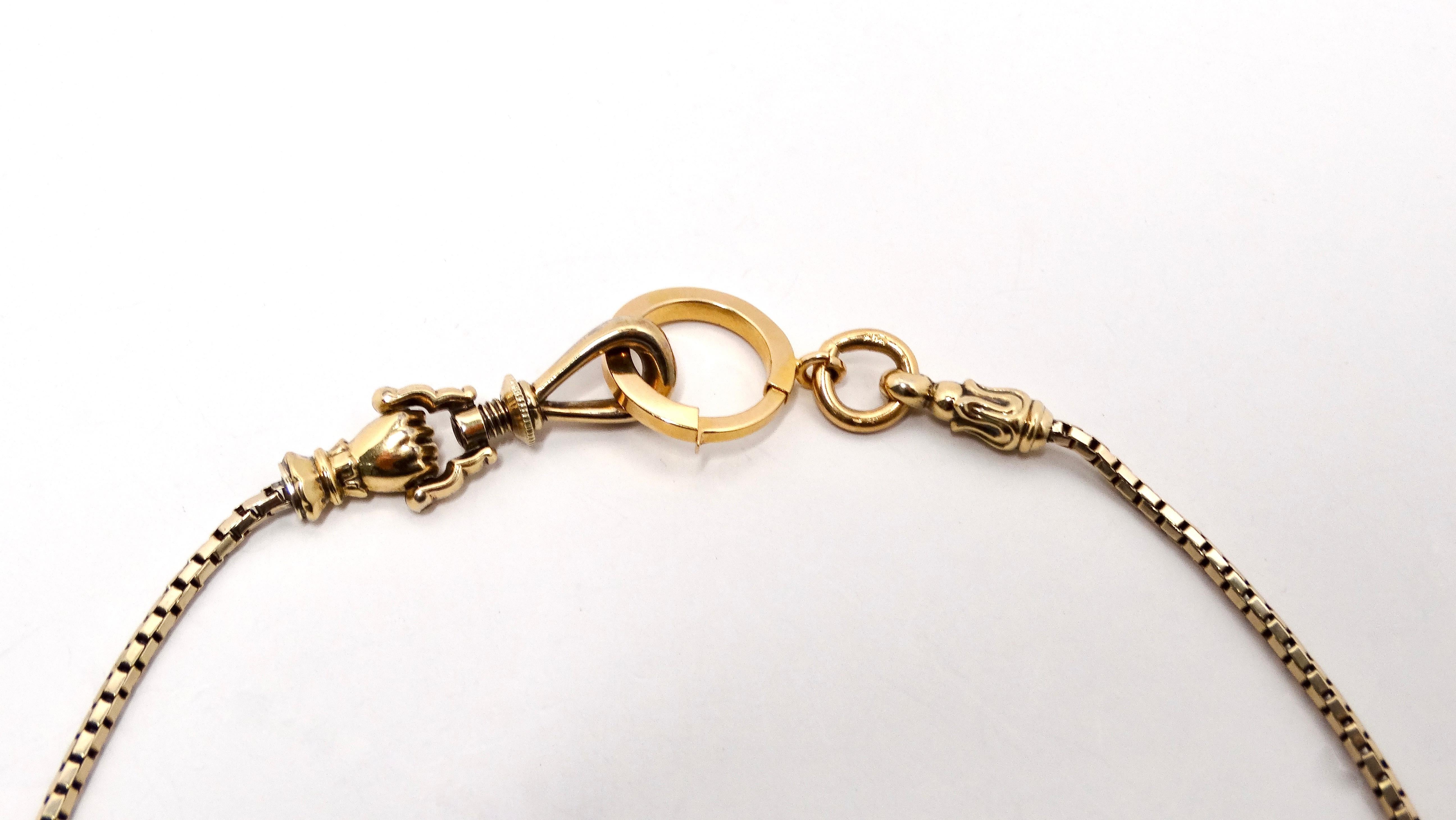 18k Gold Fist Pocket Watch Chain For Sale 1
