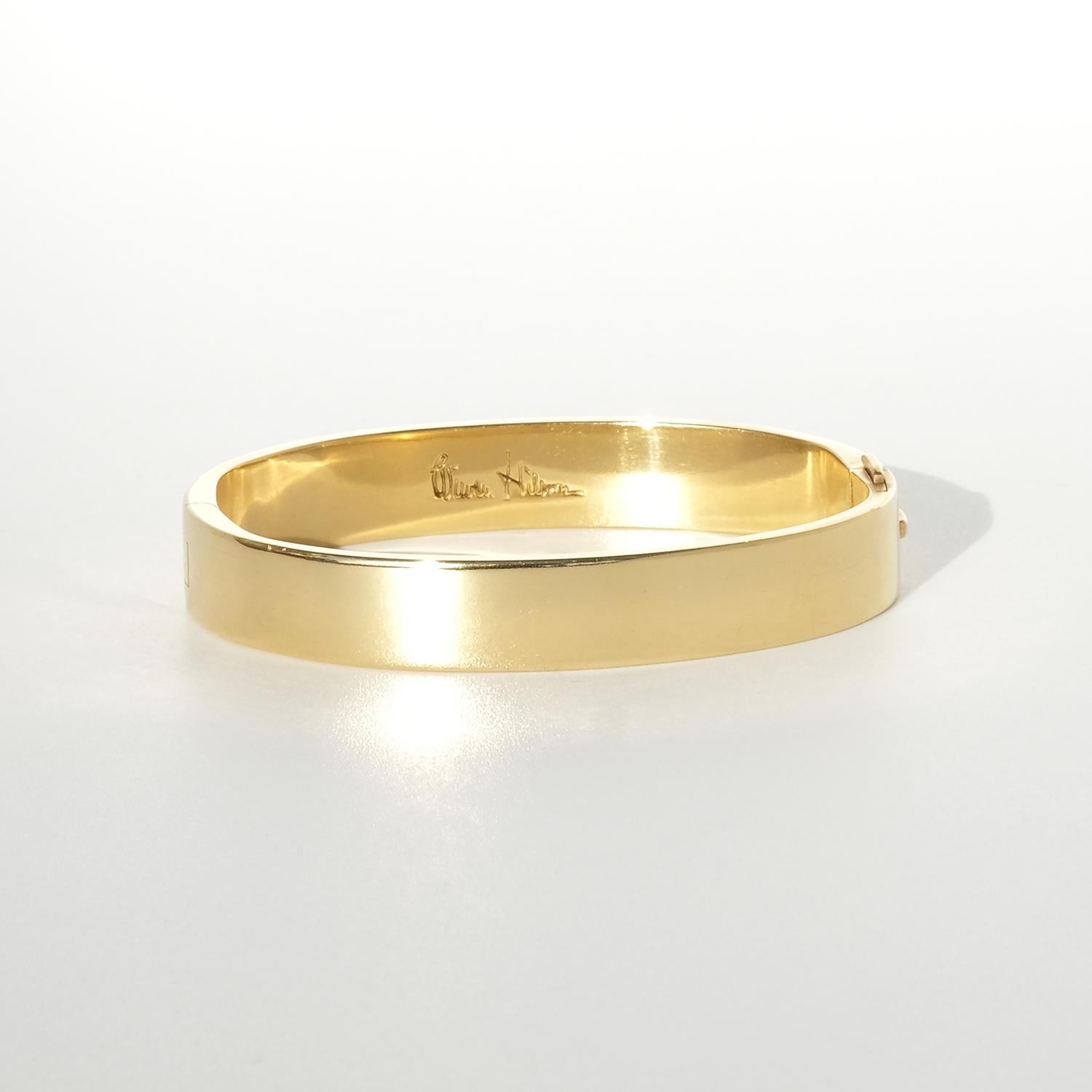 18K Gold Fixed Vintage Bracelet by Swedish Master Wiwen Nilsson Made 1946 For Sale 1