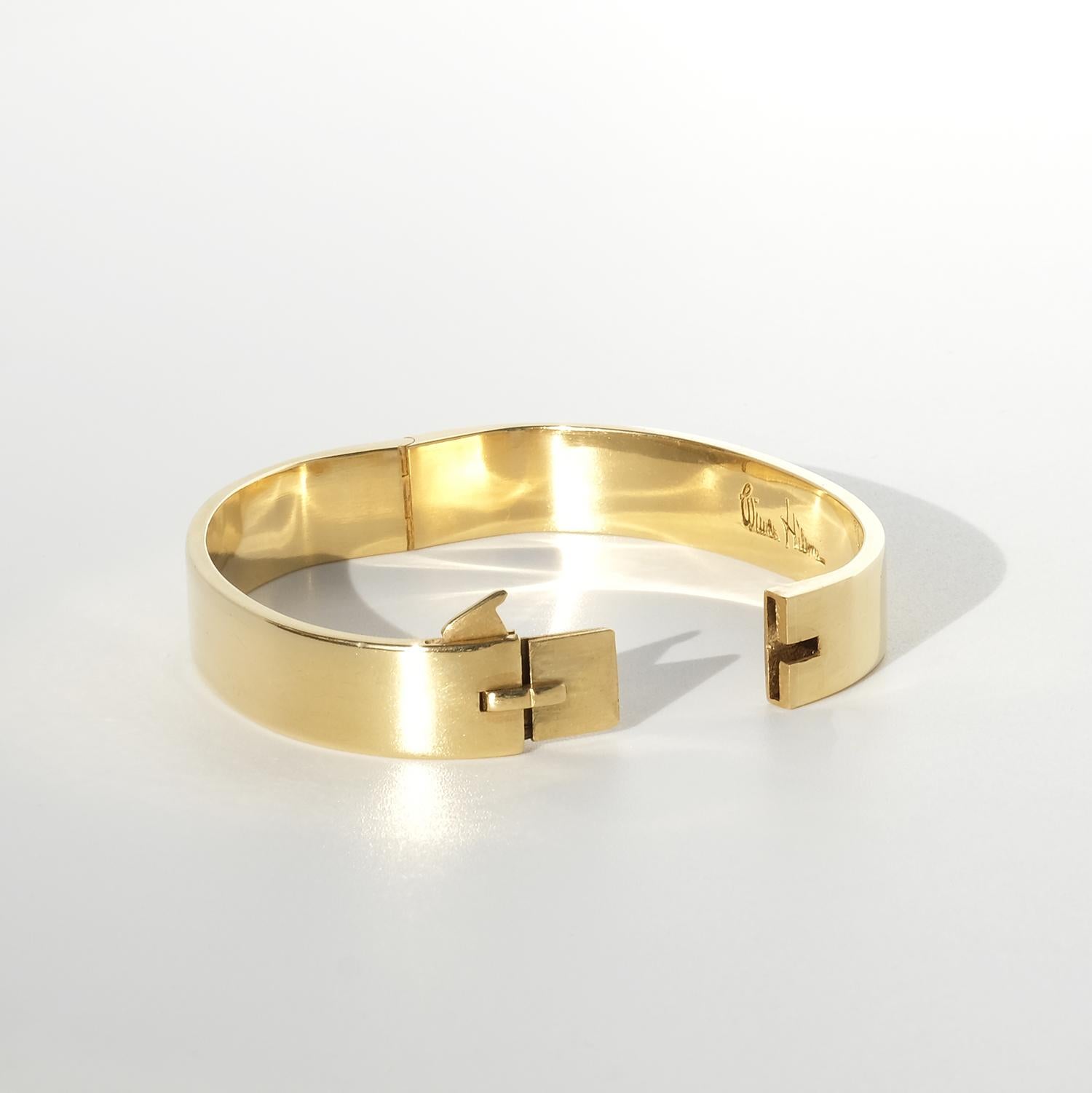 18K Gold Fixed Vintage Bracelet by Swedish Master Wiwen Nilsson Made 1946 For Sale 2