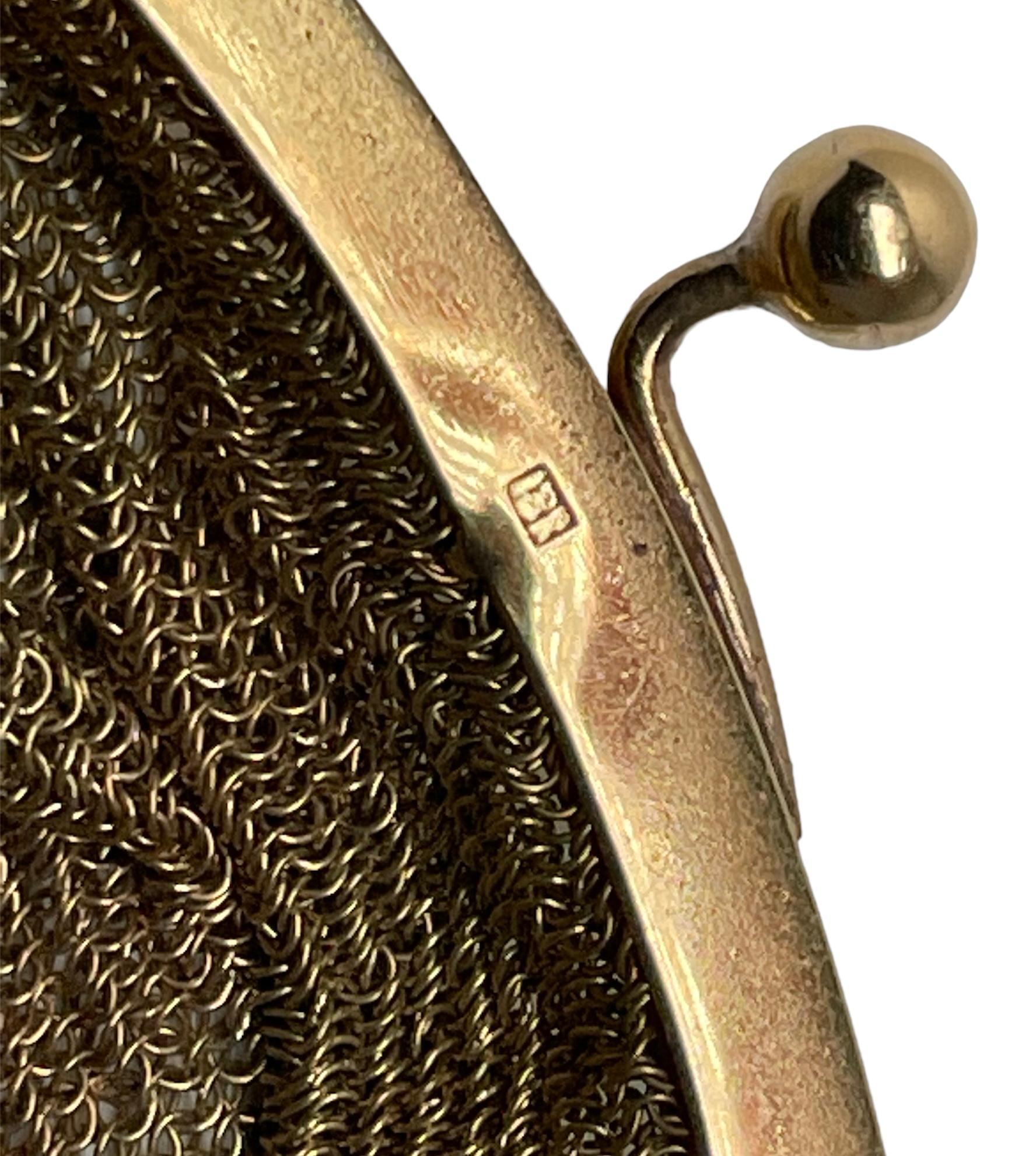 vintage gold mesh purse
