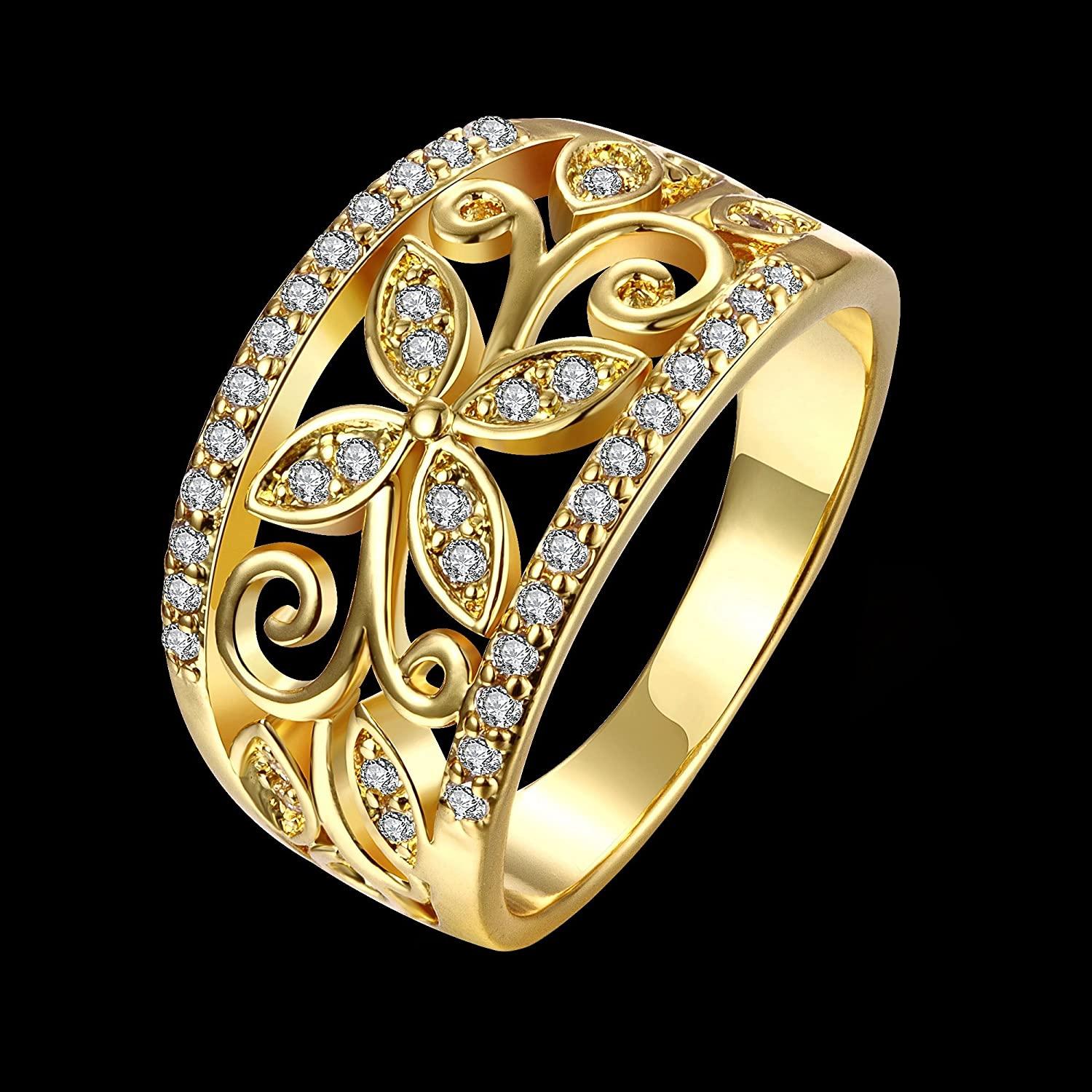 18 Karat Gold Floral Chunky Wedding Band Ring In New Condition For Sale In New York, NY