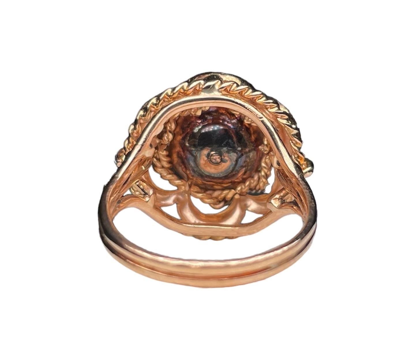 18K Gold Flower Cocktail Ring For Sale 13