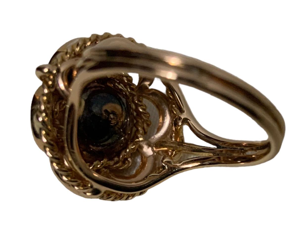 Women's 18K Gold Flower Cocktail Ring  For Sale
