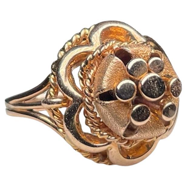 Anillo Cóctel Flor Oro 18K