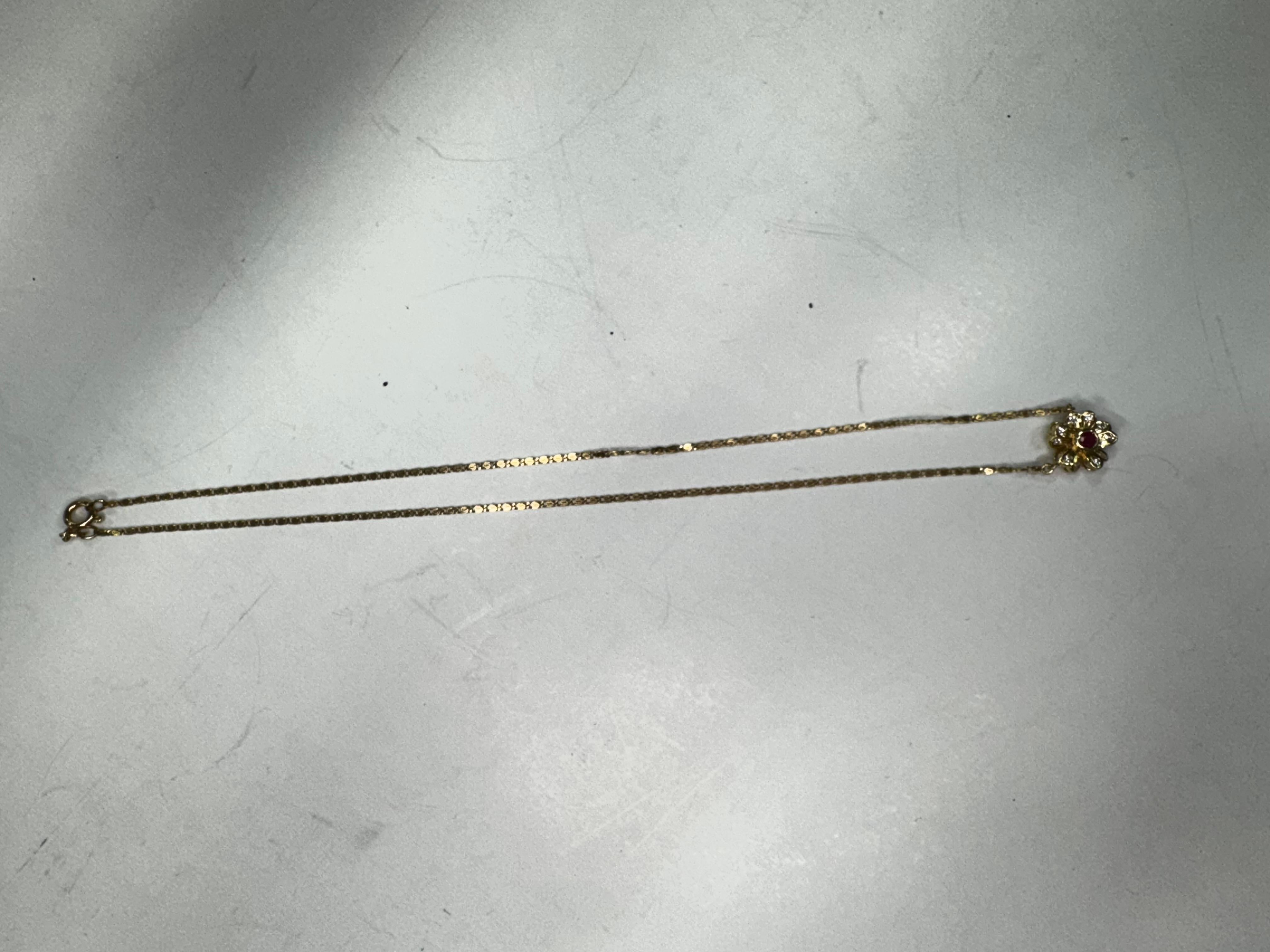 Art déco Collier de fleurs en or 18K en vente