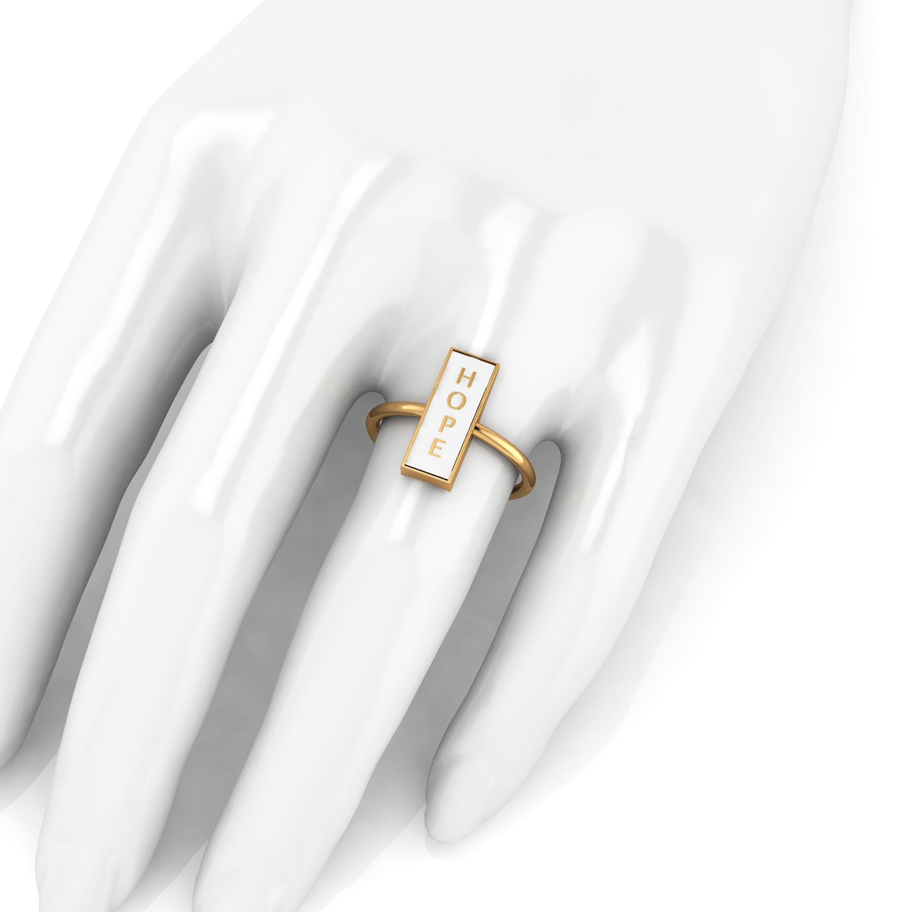 18 Karat Gold Forever Hope in Weiß Ring Ferrucci (Moderne) im Angebot