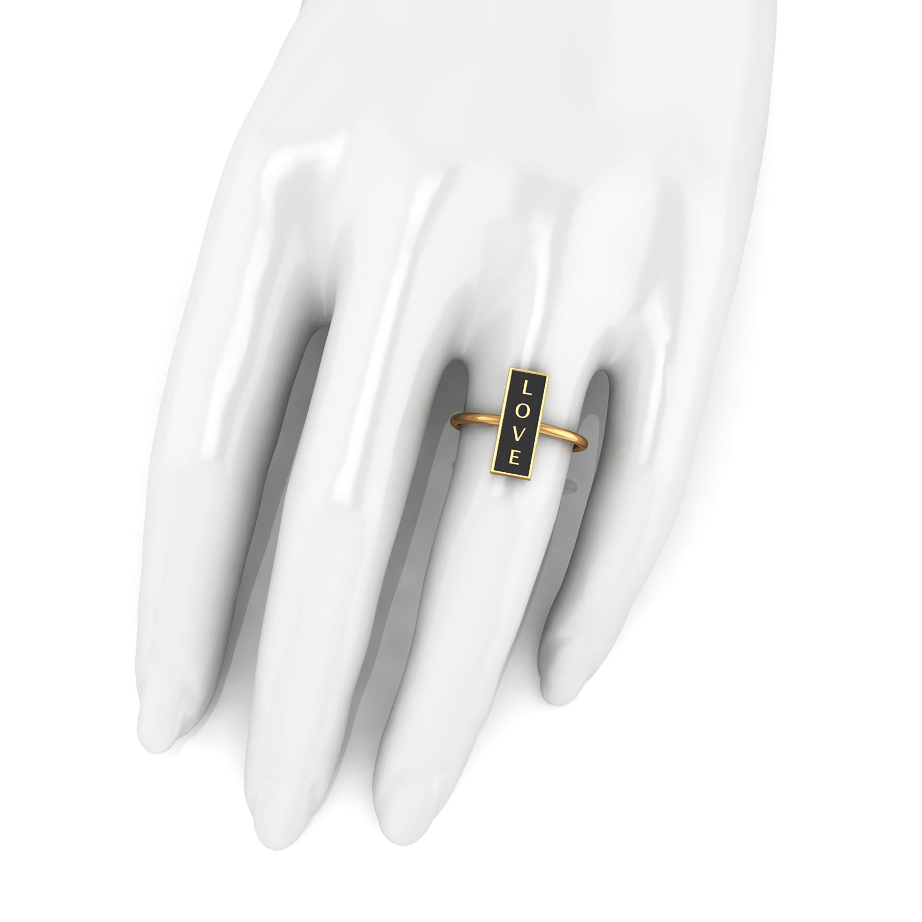 Moderno Anello Forever Love in Black in oro 18 carati Ferrucci in vendita