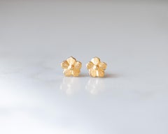 18K Gold Forget me Not Earrings