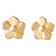 18K Gold Forget me Not Earrings