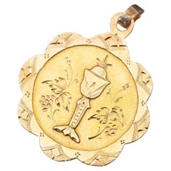 18K gold French Chalice & host charm, rare Antique Catholic - Souvenir communion