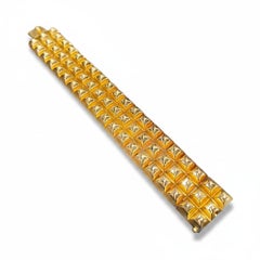 Pulsera ancha francesa «Medor» de oro de 18 quilates
