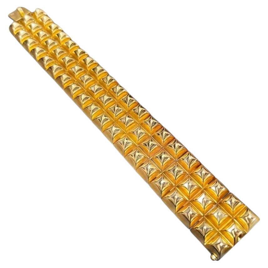 18K Gold French "Medor" Wide Bracelet