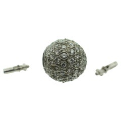 18K Gold Full Ball 12.5 mm Diamonds Clasp