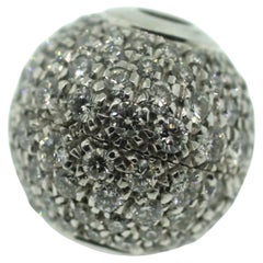 18 Karat Gold Vollkugel 12,5 mm Perlenkette Diamant-Verschluss