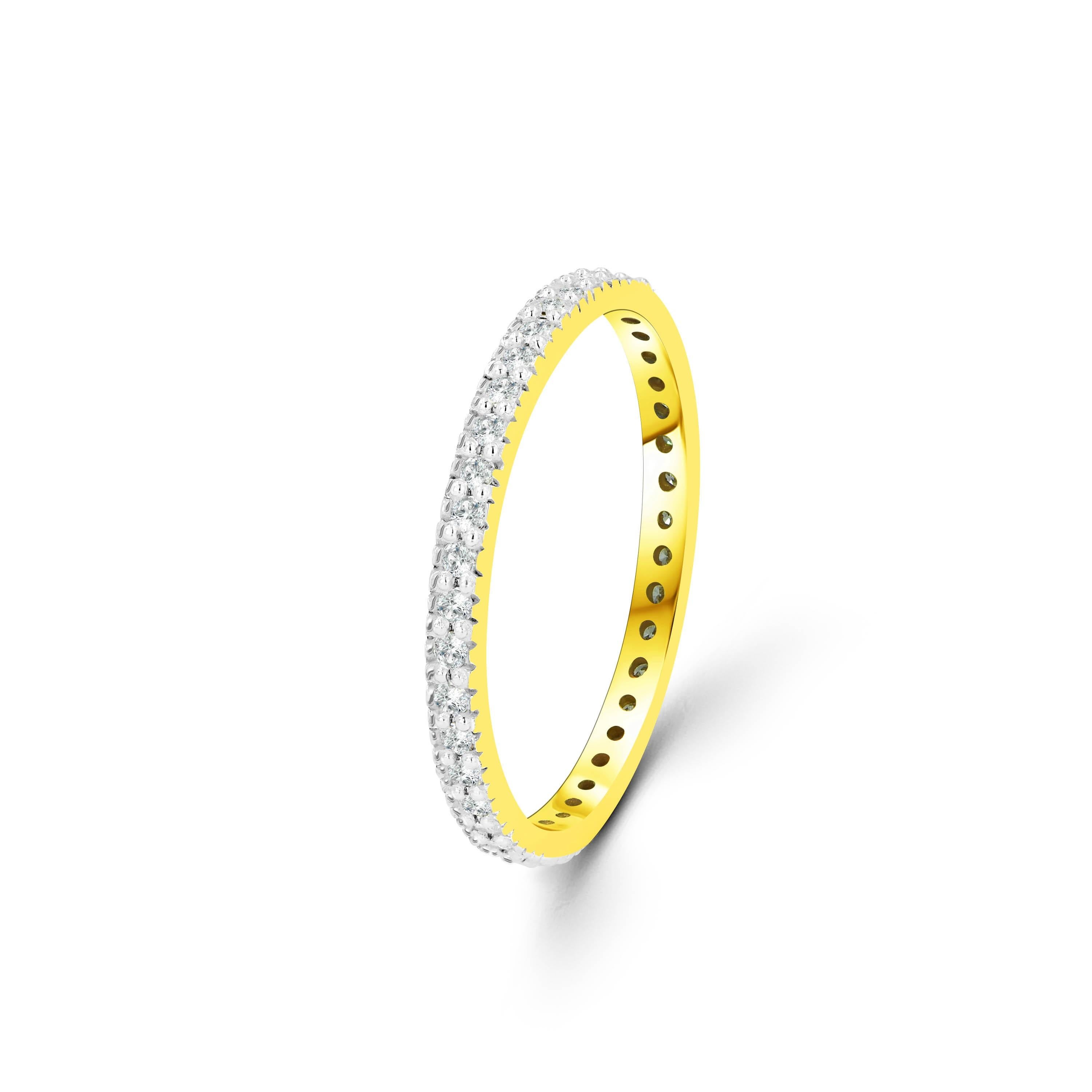 For Sale:  18k Gold Full Eternity Diamond Ring Wedding Band Valentines Gift for Her 2