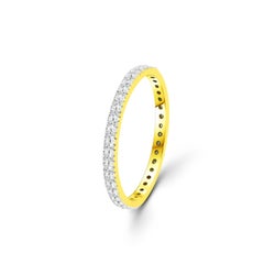 18k Gold Full Eternity Diamond Ring Wedding Band Valentines Gift for Her
