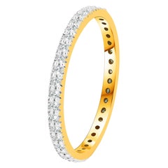 Alianza de Diamantes Eternidad Completa de Oro de 18 K Regalo de San Valentín para Ella