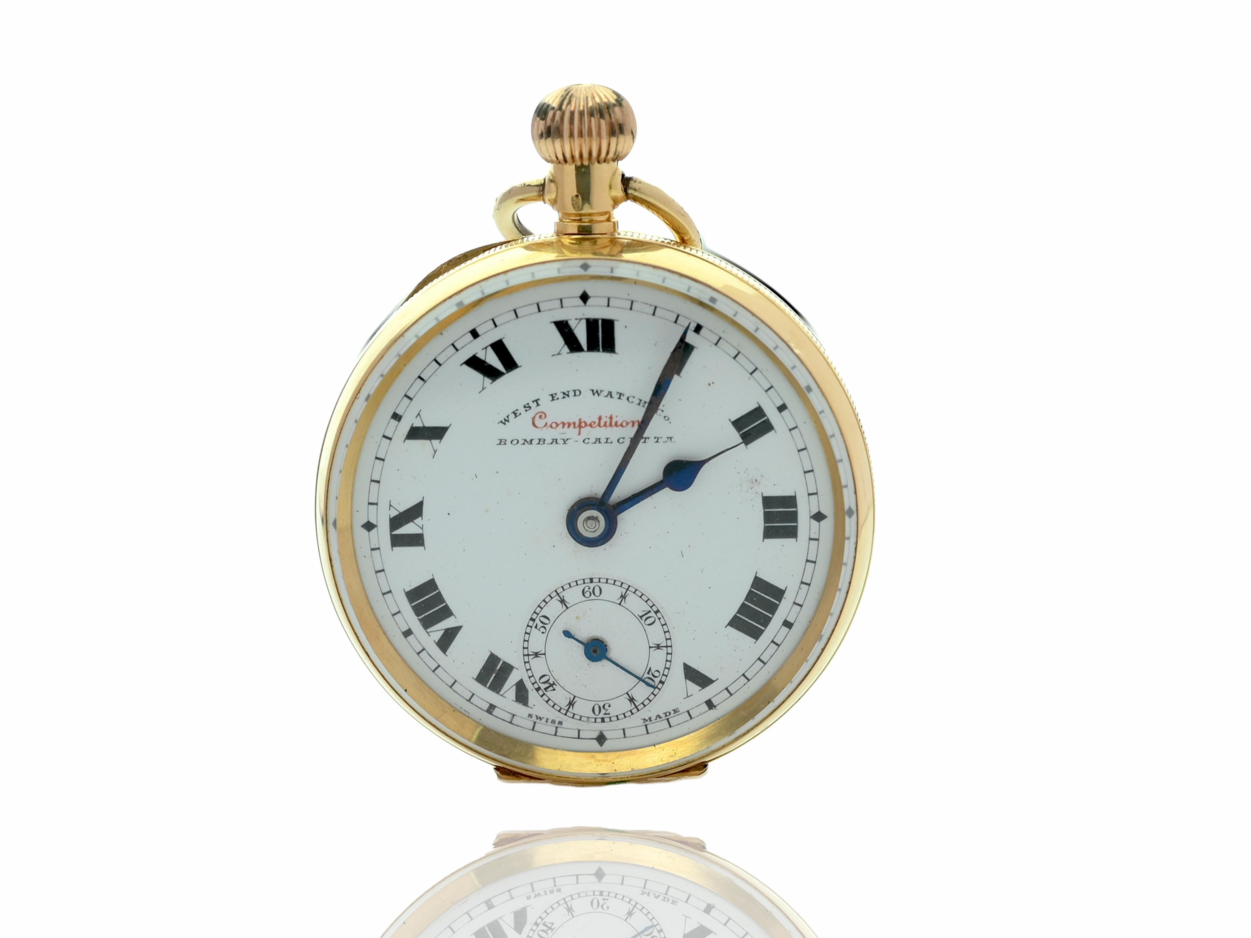 18K Gold genuine Swiss antique Pocket watch in working condition from West End For Sale 4