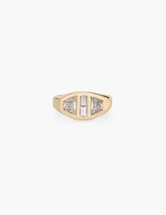 18k Gold Geometric Diamond Ring