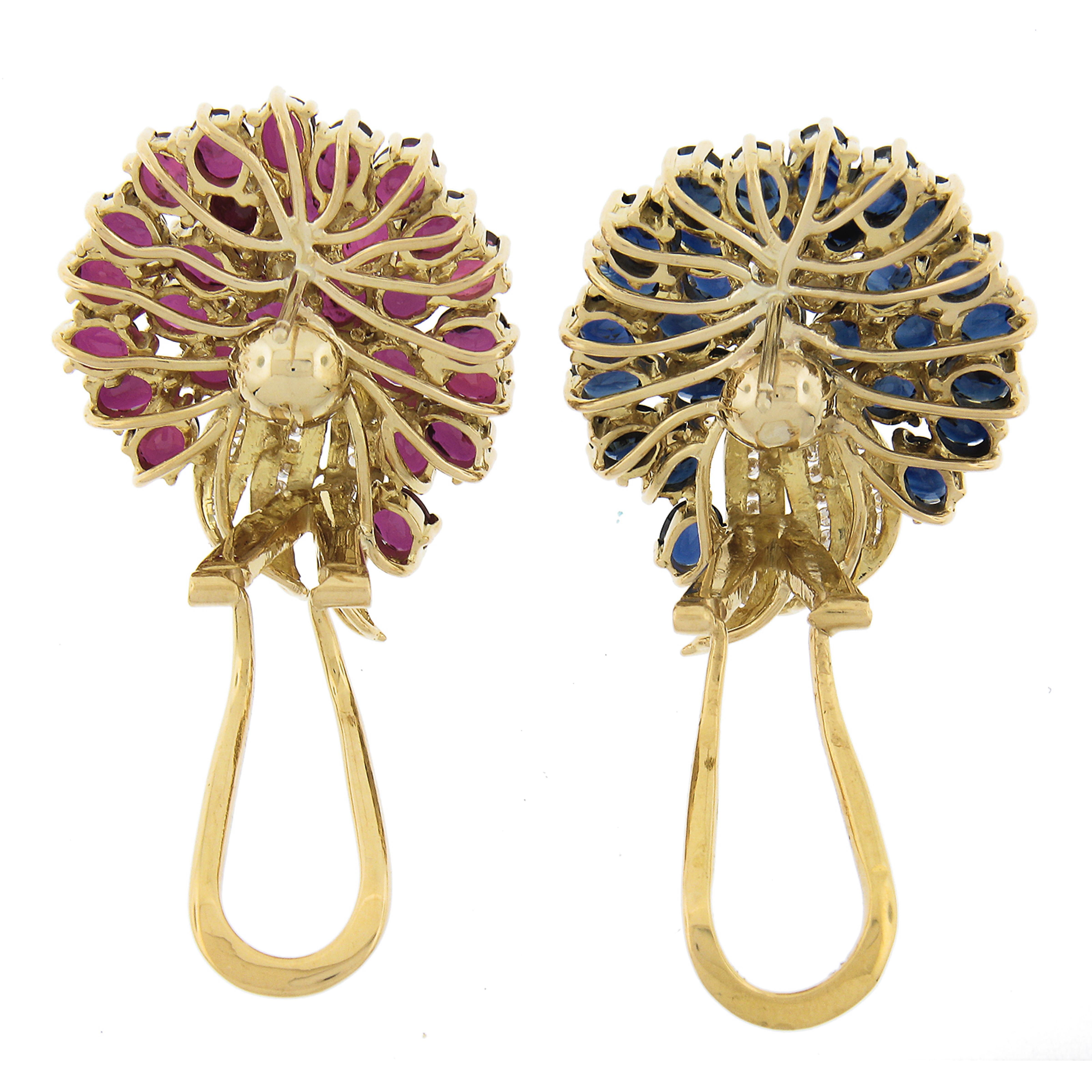 Orecchini in oro 18K GIA con rubino, zaffiro e diamante da 20,65 ct. in vendita 1